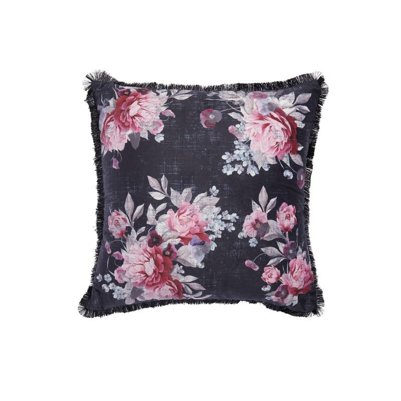 18"x18" Finley Square Throw Pillow Black - Sure Fit