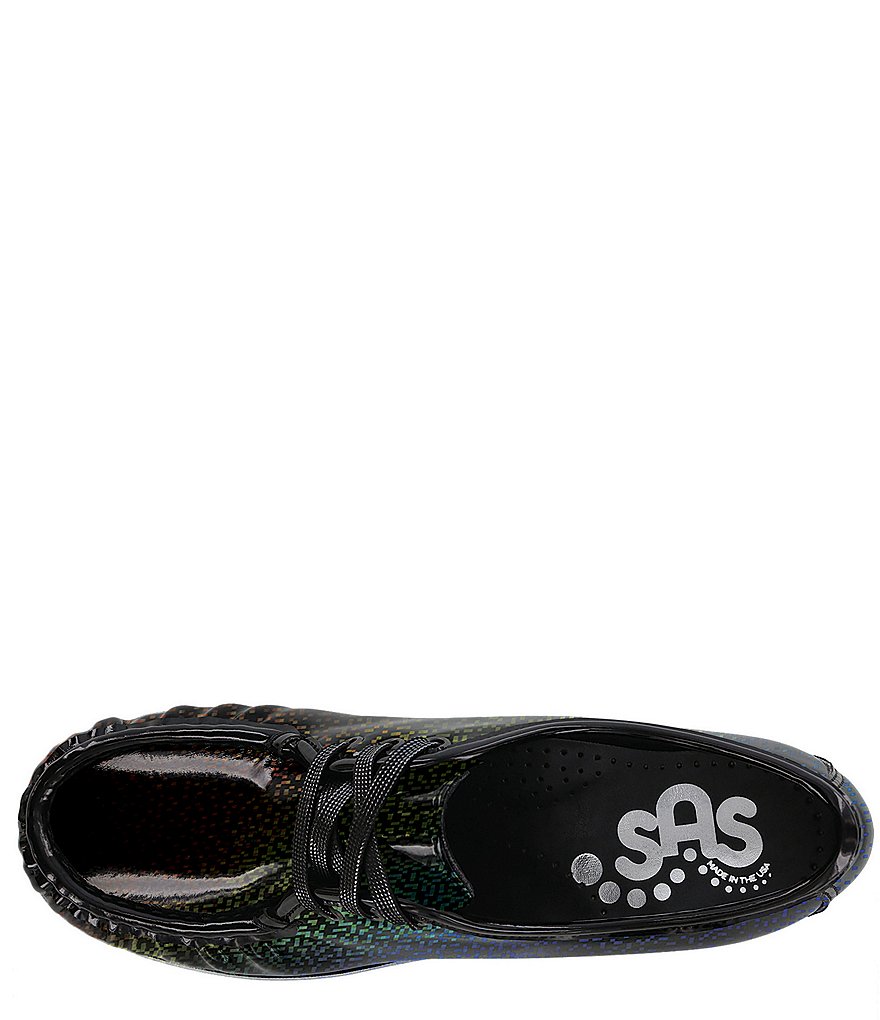 SAS Bounce Patent Leather Lace-Up Wedge Mocs
