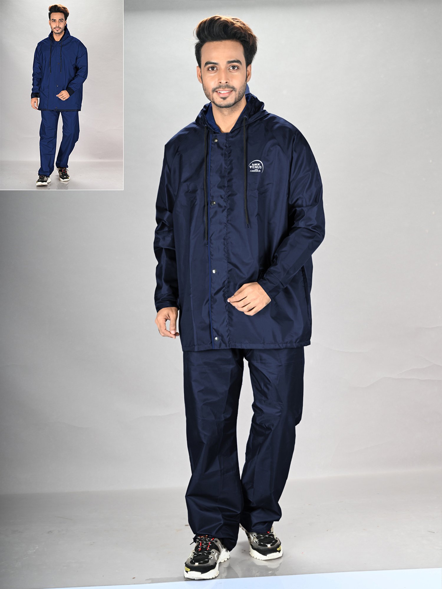 Lux Venus Navy & Blue Reversible Raincoat Set