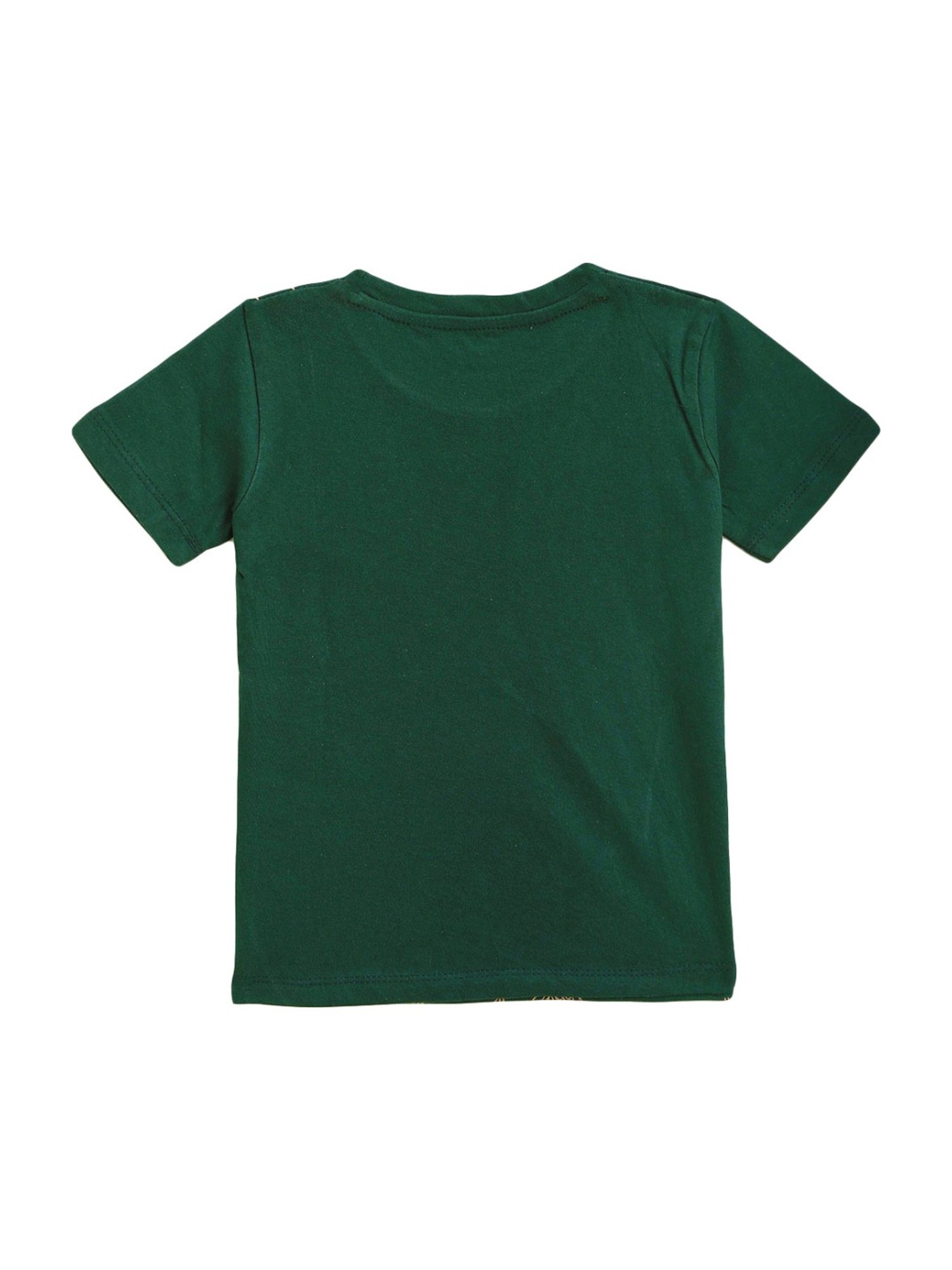 Kids Craft Bottle Green Cotton Printed T-Shirt & Shorts