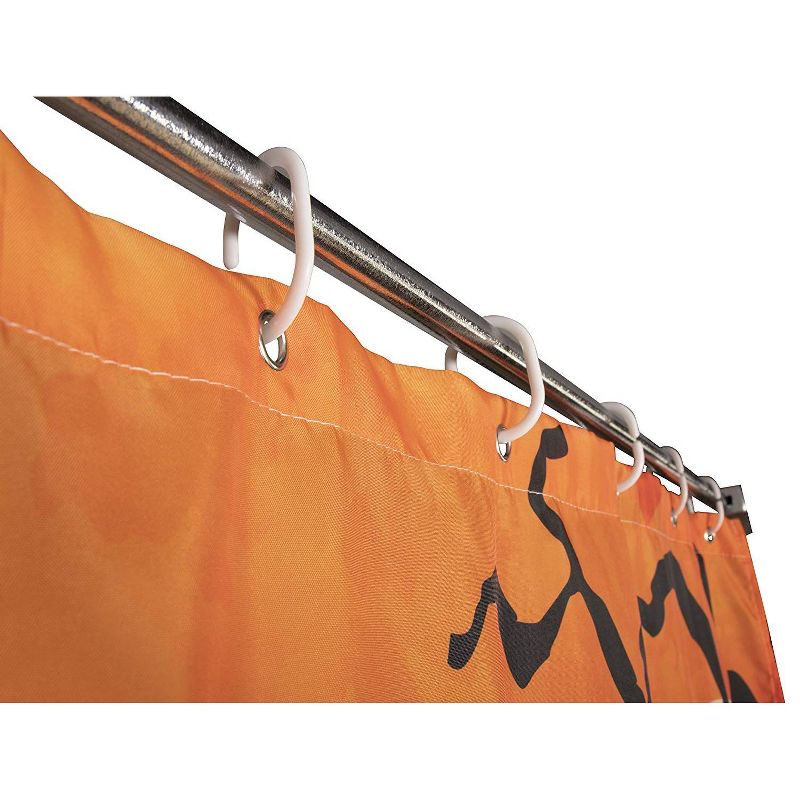 Juvale Halloween Shower Curtain with Hooks for Bathroom, Orange and Black (72 x 72 in)
