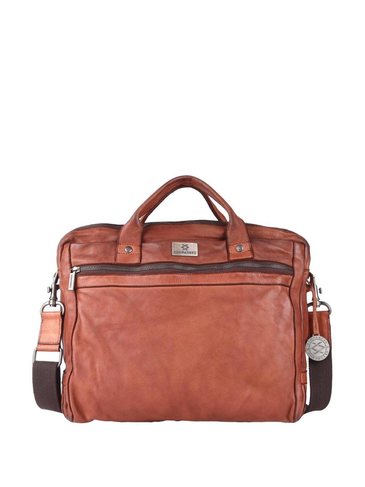 KOMPANERO Aaron Tan Solid Laptop Messenger Bag