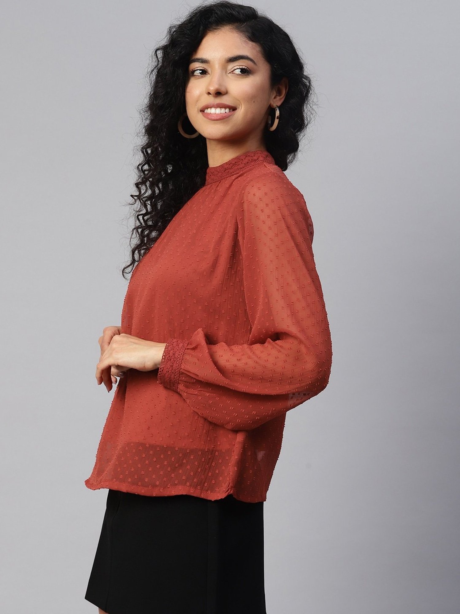 Melon by PlusS Rust Regular Fit Top