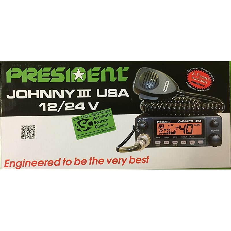 Johnny III USA 40 Channel CB Radio 12 or 24V Black