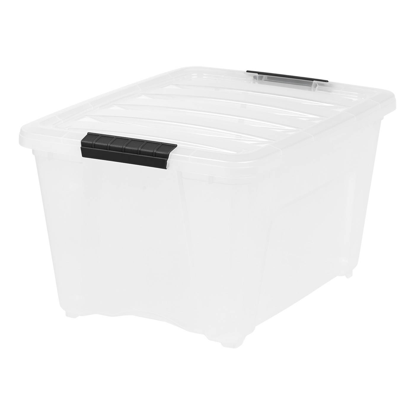 IRIS 32 Quart Stack & Pull Box, Multi-Purpose Storage Bin, 6 Pack, Pearl
