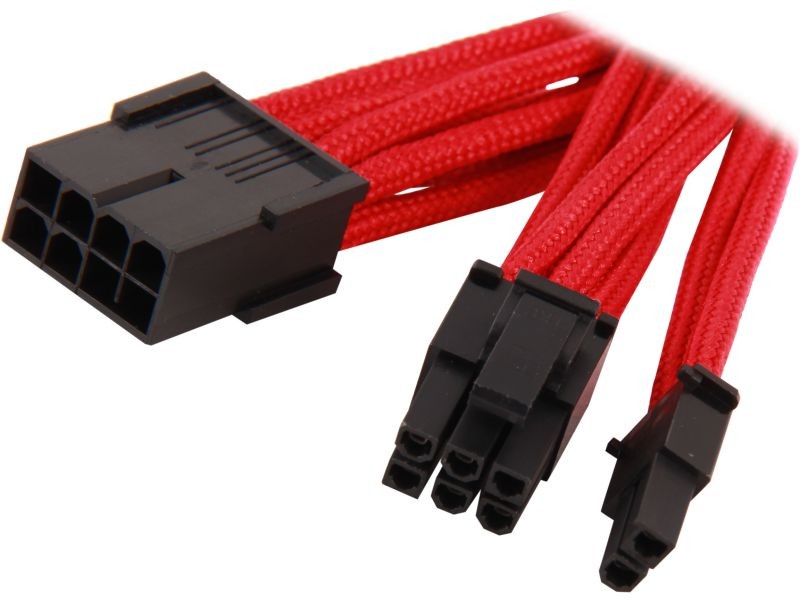 Silverstone PP07-PCIB Sleeved Extension Power Supply Cable, 1 x 8pin to PCI-E 8pin(6+2) Connector