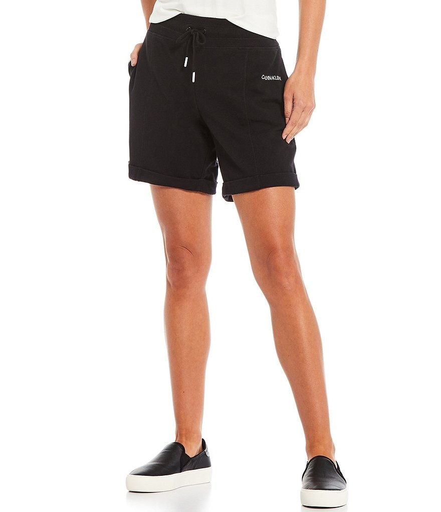 Marc New York Paperbag Waist Sueded Jersey Drawstring Shorts