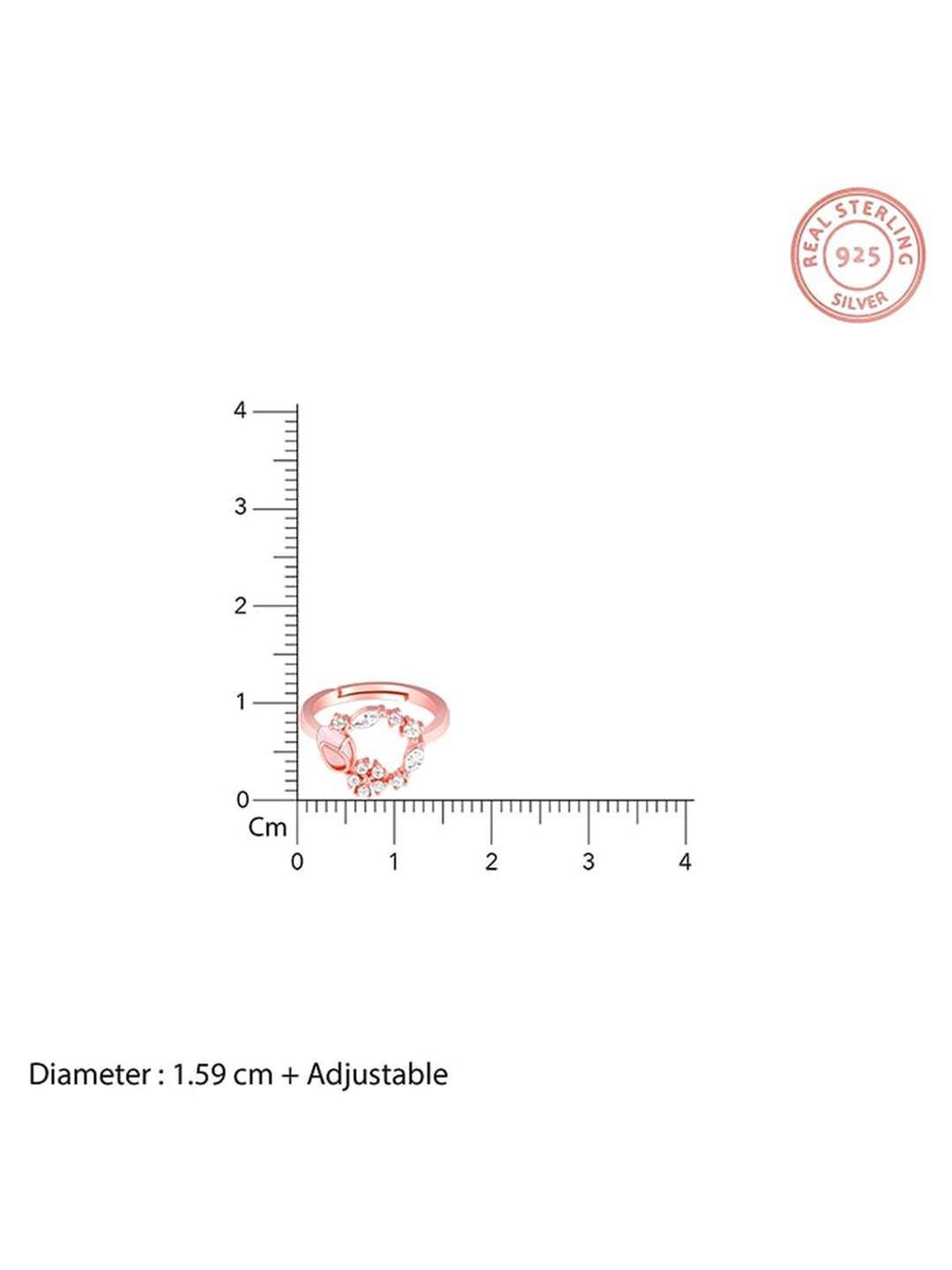 GIVA 925 Silver Rose Gold Drop Wreath Ring for Women & Girls