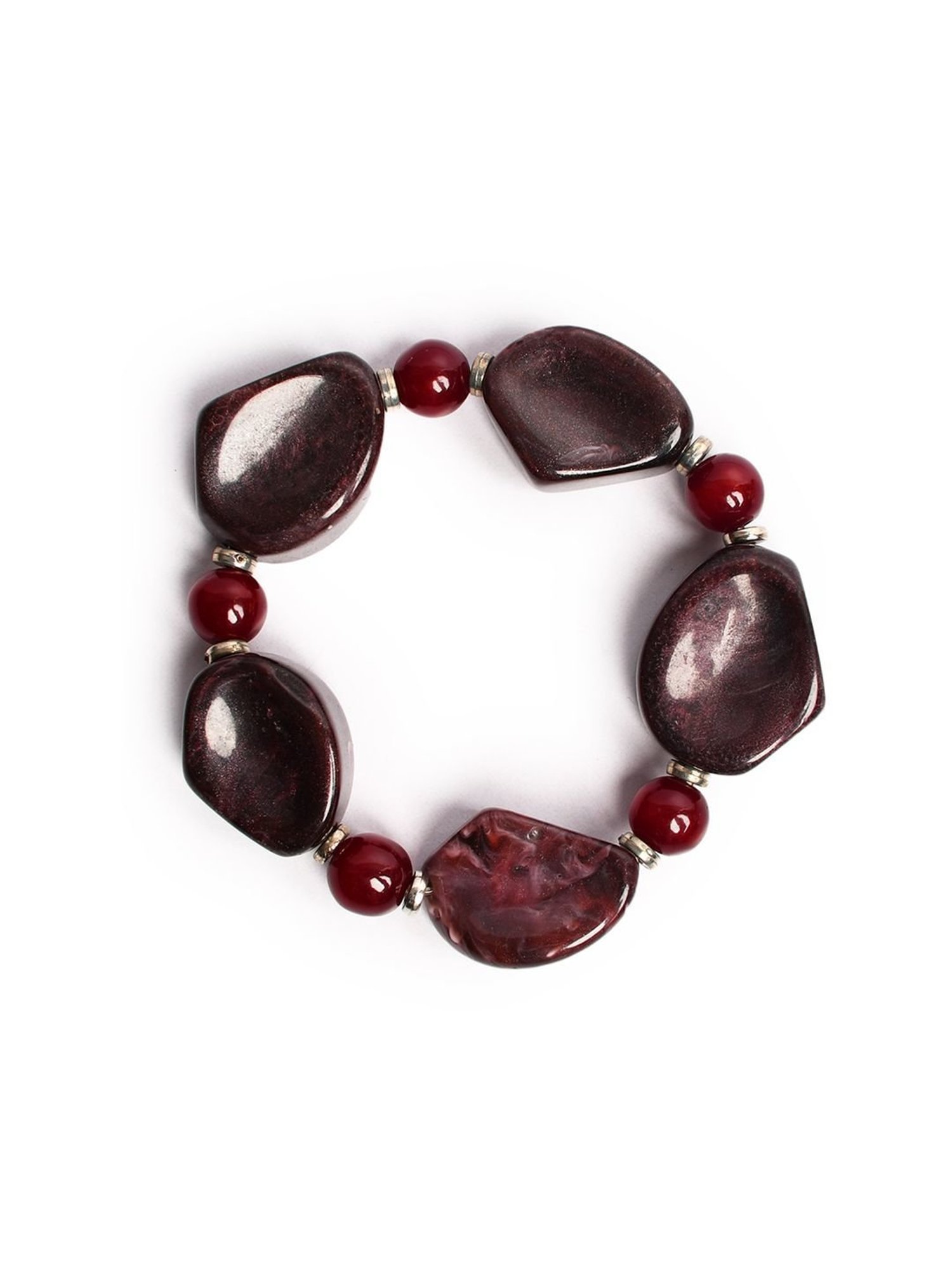 IMLI STREET Metallic Artificial Stone Stretchable Bracelet for Women