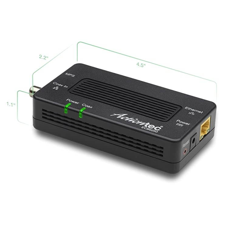 by ScreenBeam MoCA 2.5 Network Adapter for Ethernet Over Coax (1 Pack) &ndash; 1 Gbps Ethernet, Coax to Ethernet Adapter, Enhanced Streaming and Gaming (Model: ECB6250S02)
