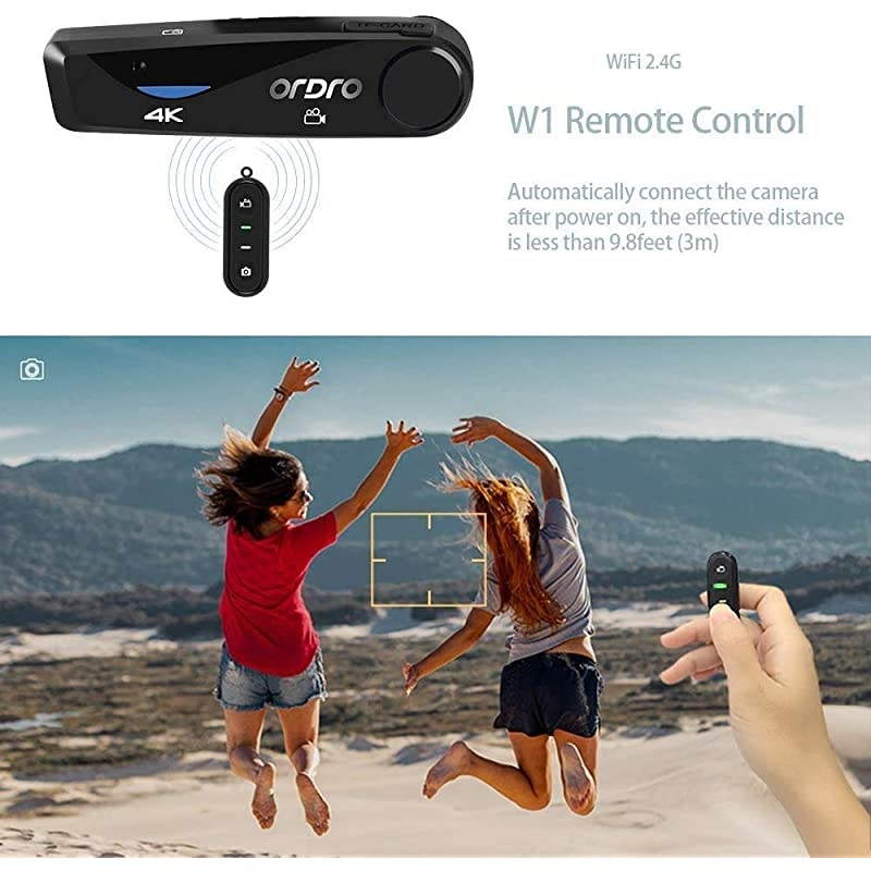 4K Camcorder Lightweight Mini Video Camera  EP6 Head Wearable Video Camera Full HD 1080P 60FPS Mini Vlog Camera Recorder with WiFi and Remote Control(with 32GB Micro SD Card)