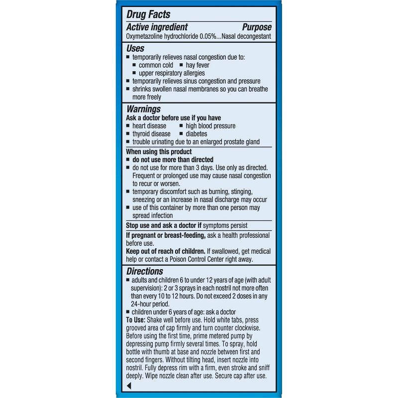Afrin No Drip Allergy Sinus Nasal Decongestant Relief Pump Mist - 0.5 fl oz