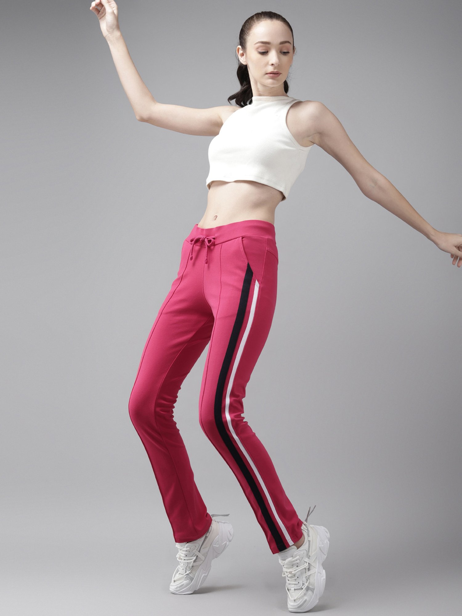 Cayman Pink Mid Rise Trackpants