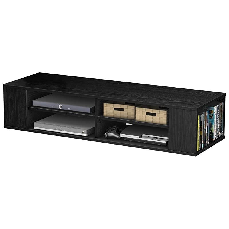 City Wall Mounted Media Audio/Video Console, Black Oak