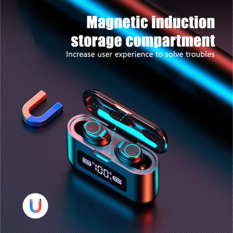 Wireless Earbuds, Bluetooth 5.0 Wireless Bluetooth Earbuds with 1200mAh Rechargeable Case, 220H Playtime Hi-Fi Stereo Sound Earbuds, Built-in Mic IPX7 Waterproof Earphones for Sports, Gym, Black