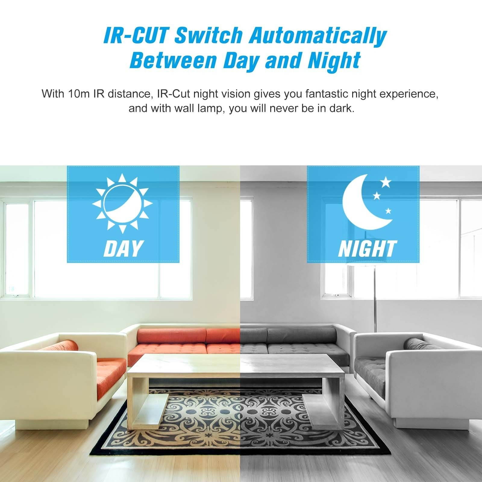 Home Security WIFI Camera Wall Lamp 1080P Wireless IP Camera Baby Monitor P/T/Z Security Camera Courtyard