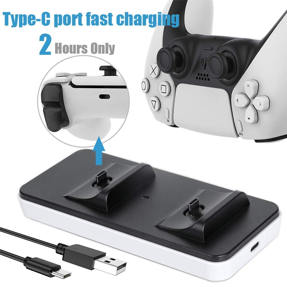 Balight Dual Controller Charging Dock Station Charger For PS5 Gamepad Charger Stand For Playstation 5 PS5 Game Pad Accessories