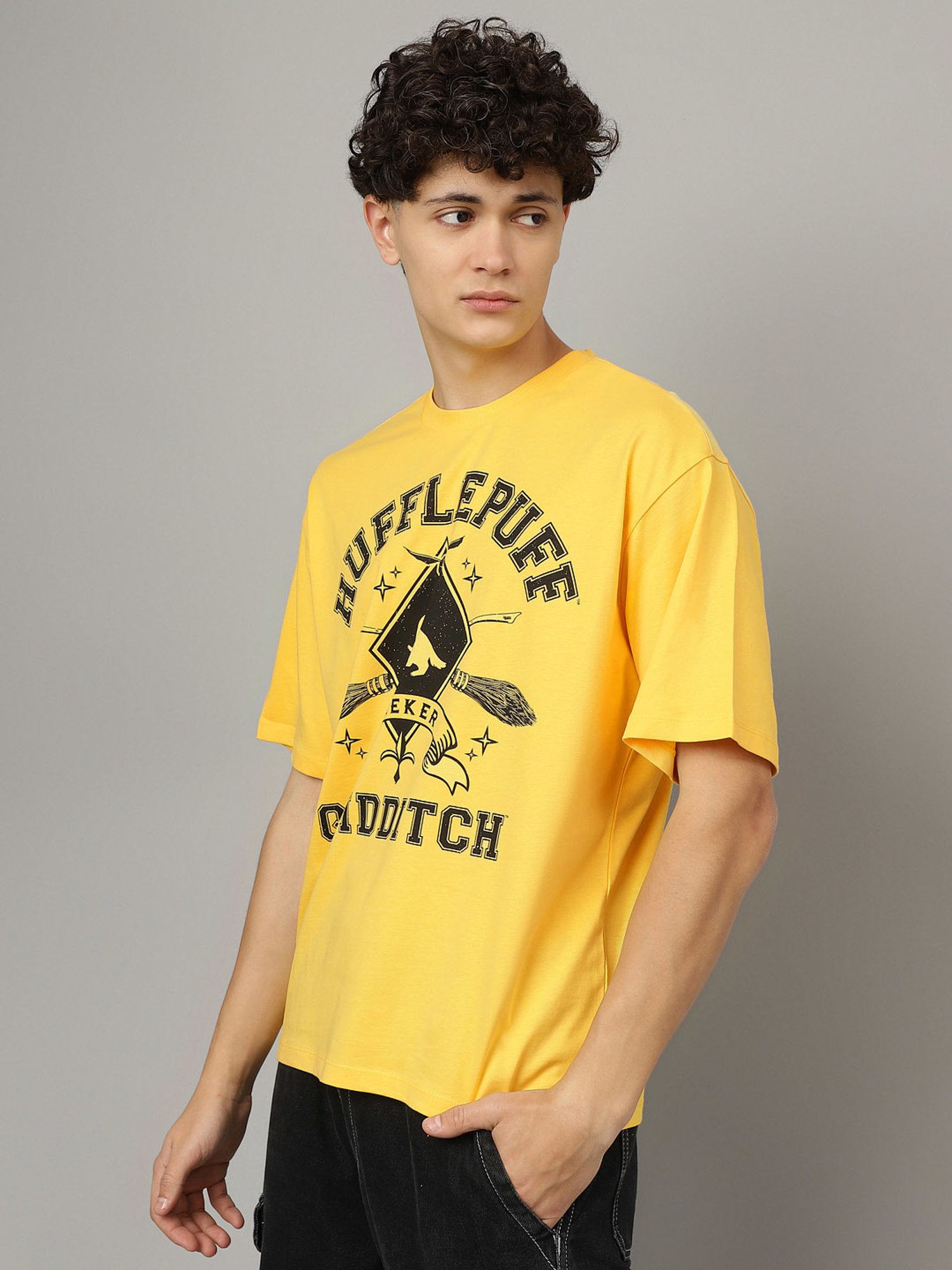 Free Authority Dark Blue & Yellow Regular Fit Printed T-Shirt - Pack of 2