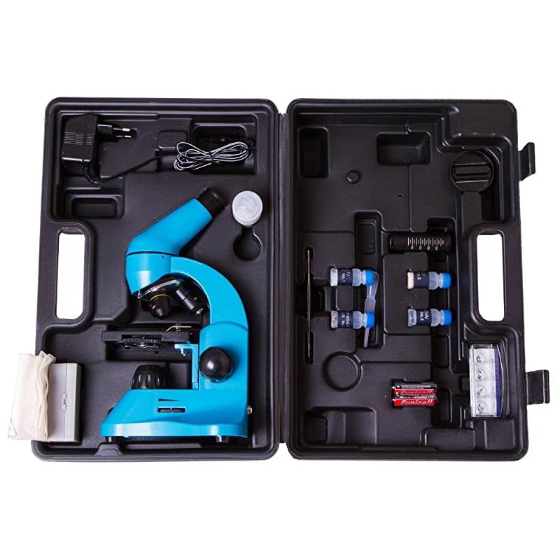 Rainbow 50L Azure Lightweight Student Microscope (40-800x) with Experiment Kit and Storage Case