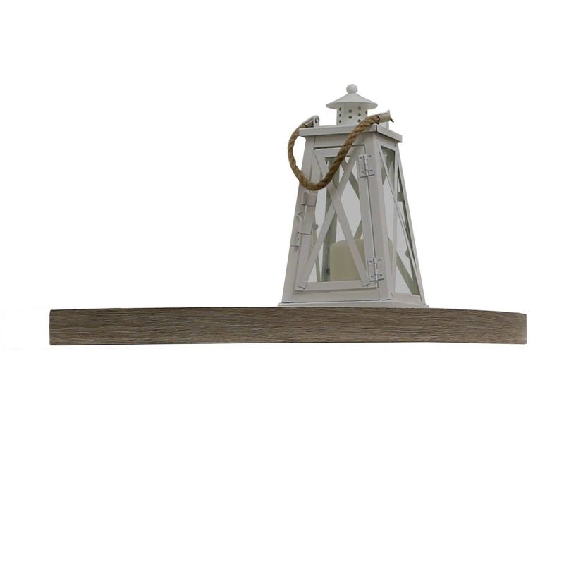17" x 17" Corner Floating Shelf Driftwood Gray - InPlace