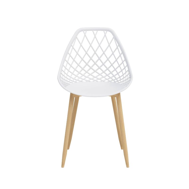 Set of 2 Kurv Dining Chair White/Natural - Jamesdar