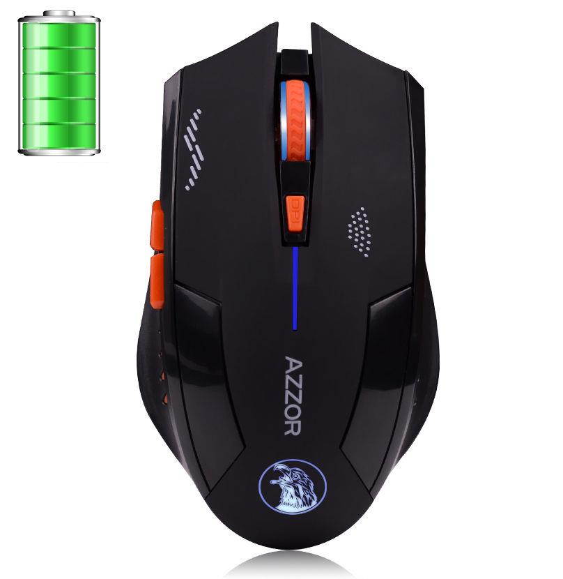 RED 2.4GHz Wireless 6D Rechargeable 2400DPI 6 Buttons Optical Usb Gaming Mouse