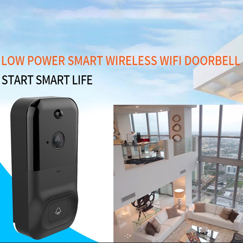 X5 Smart 1080P HD Camera Wireless WiFi Video Doorbell  Home infrared Night Vision ABS Low Power (White)