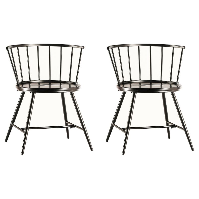 Set of 2 Norfolk Low Windor Dining Chair Wood/Black - Inspire Q