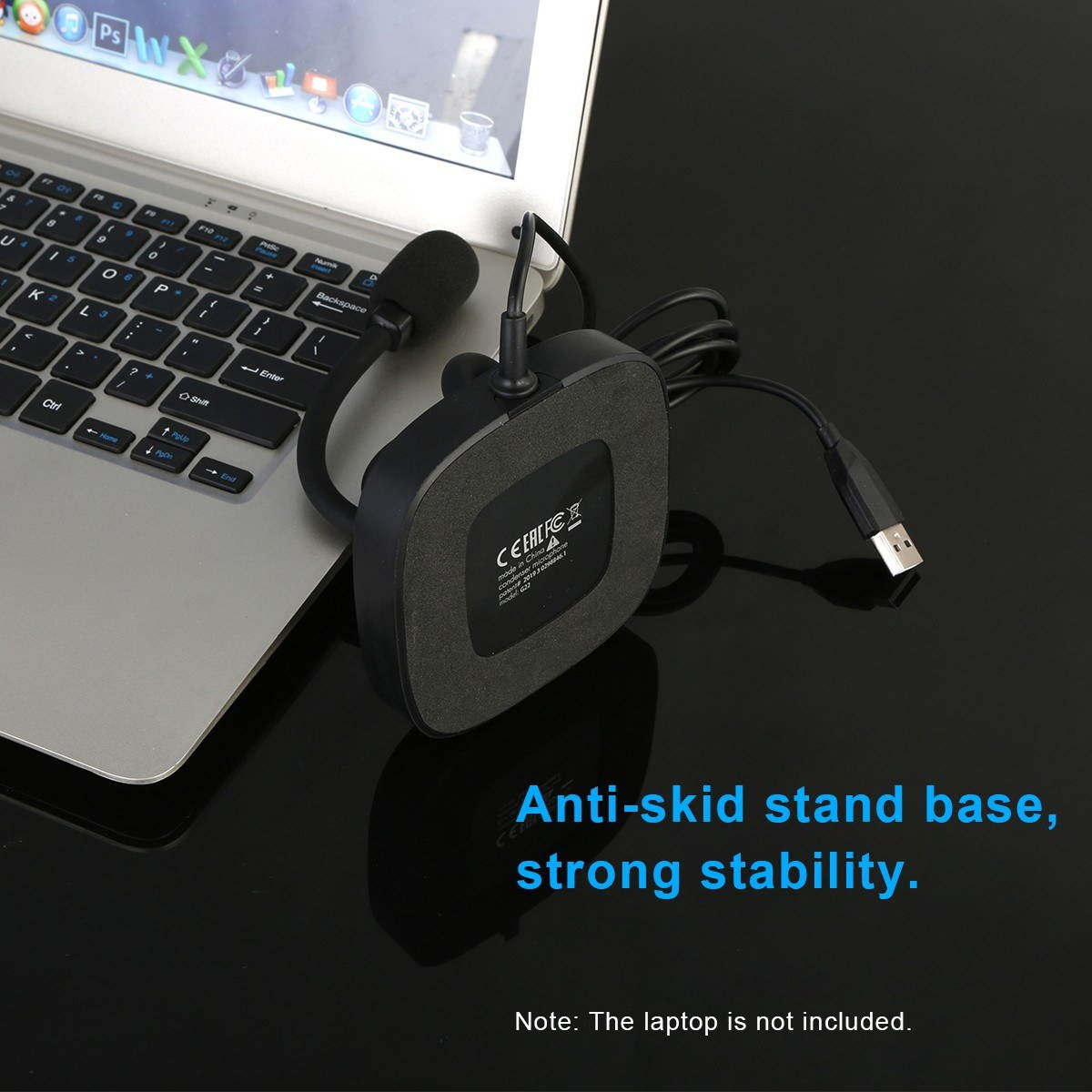 Desktop Computer Microphone USB Wired Microphone 360 Degrees Omnidirectional Condenser Mic Adjustable Neck with Mute Touch-Button Plug & Play for Computer PC Laptop Office Meeting Recording Games