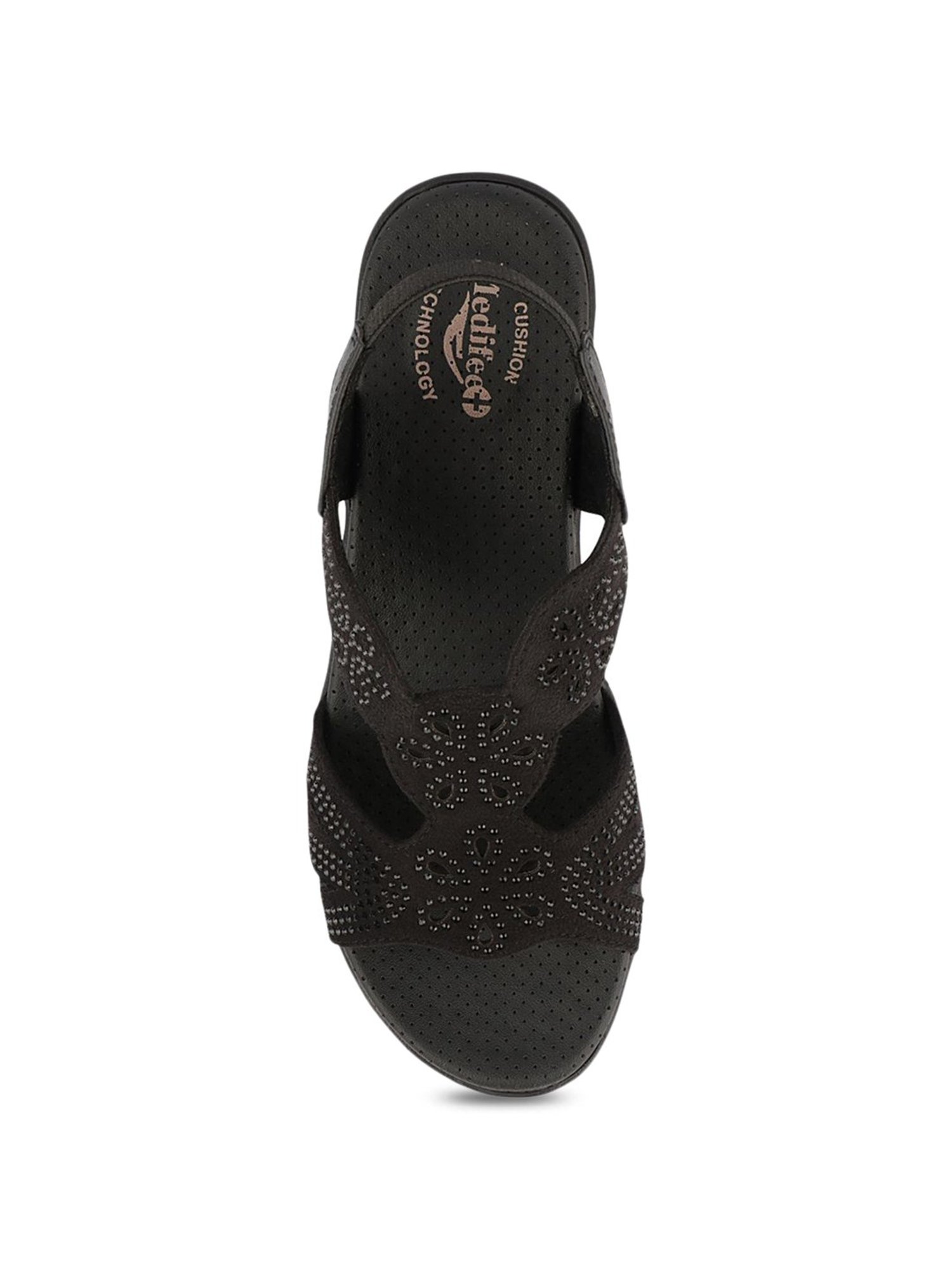 MediFeet Women's Black Sling Back Wedges