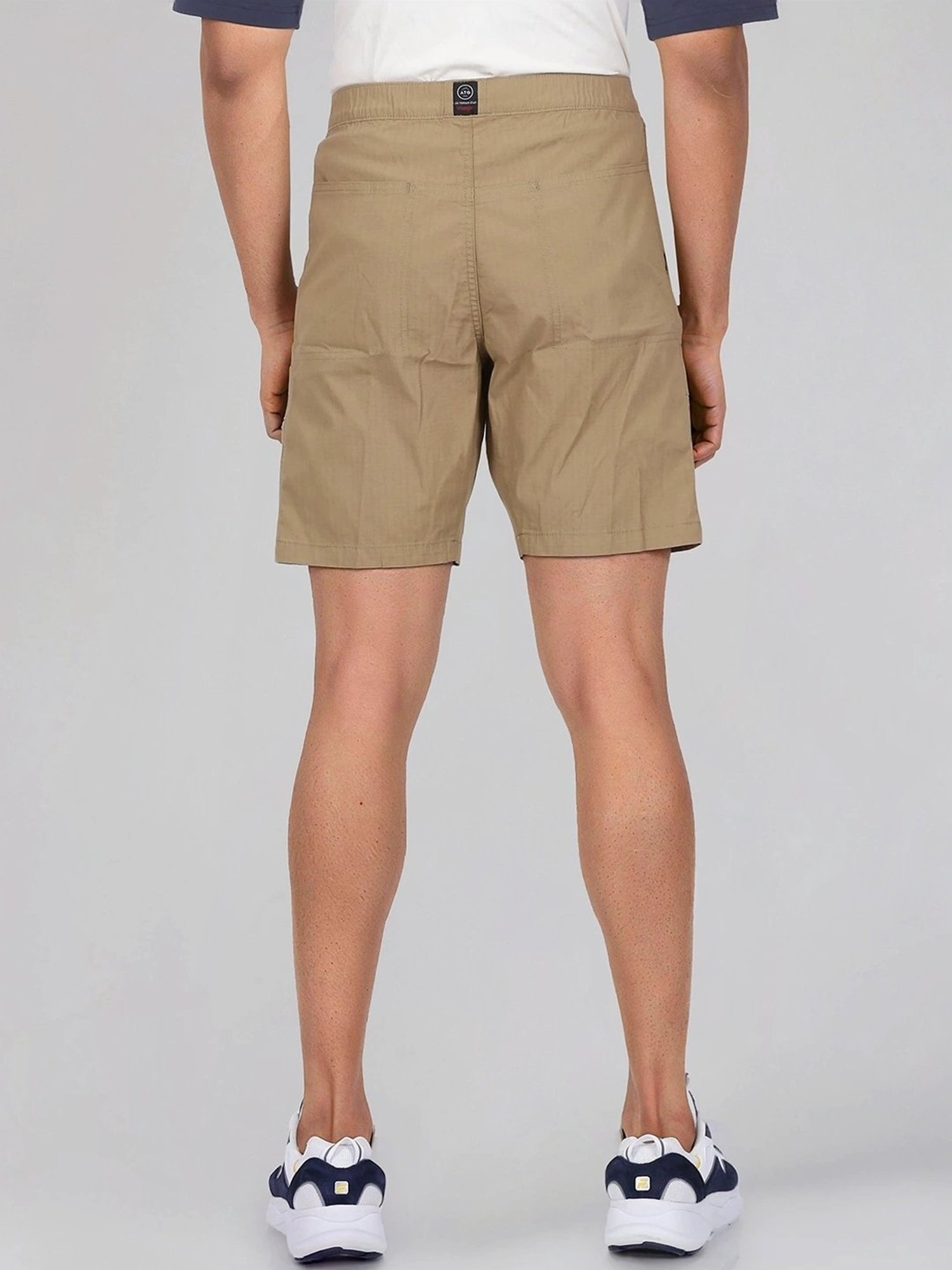 Wrangler Khaki Cotton Relaxed Fit Shorts