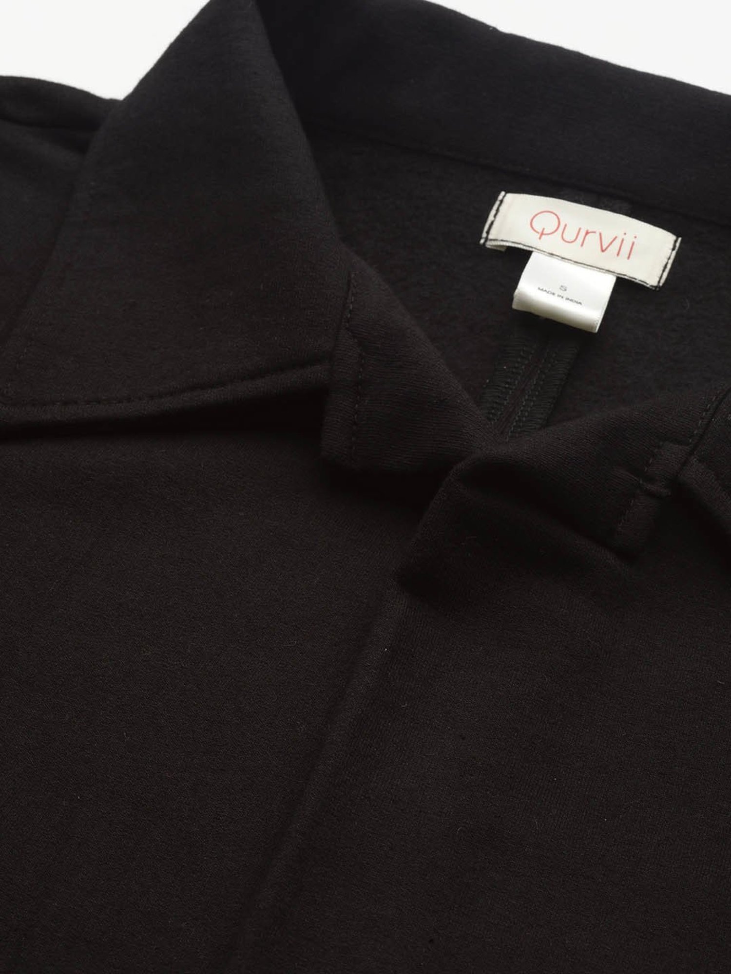 Qurvii Black Fleece Long Jacket
