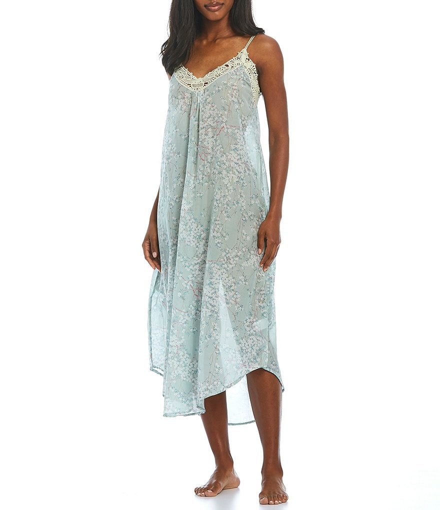 Papinelle Cherry Blossom Floral Printed Woven Maxi Nightie