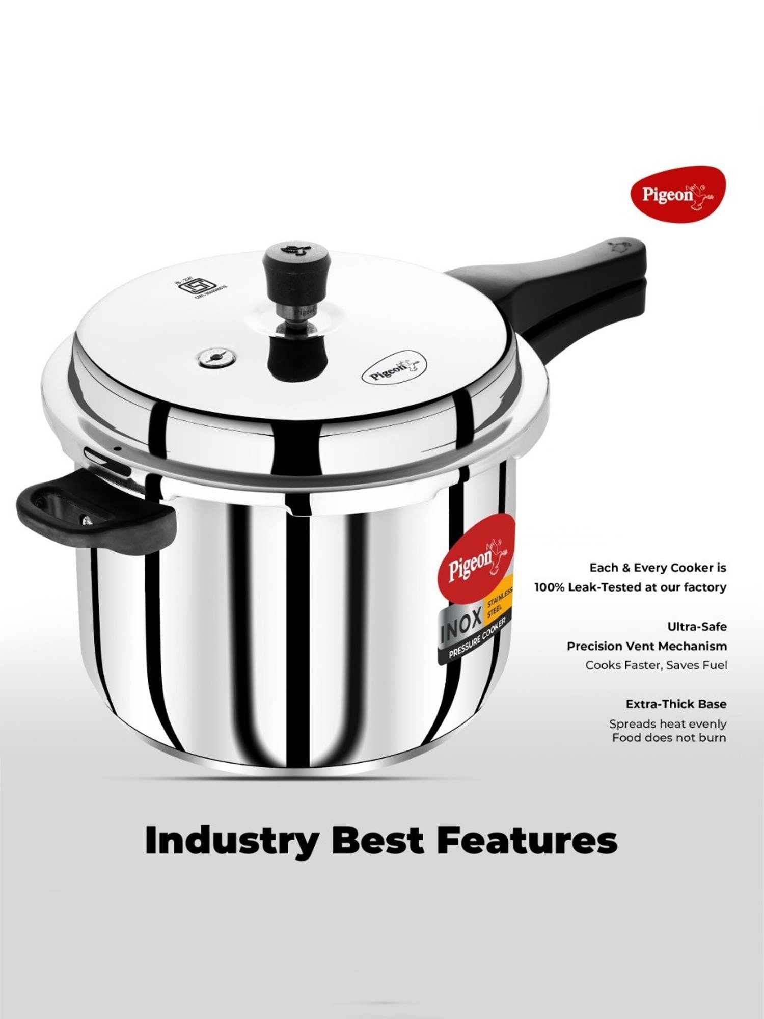 Pigeon Silver Stainless steel Pressure Cooker (75 L)