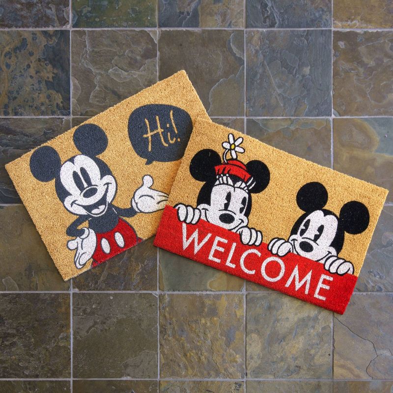 Mickey Mouse 2pk Hi and Welcome Coir Door Mats