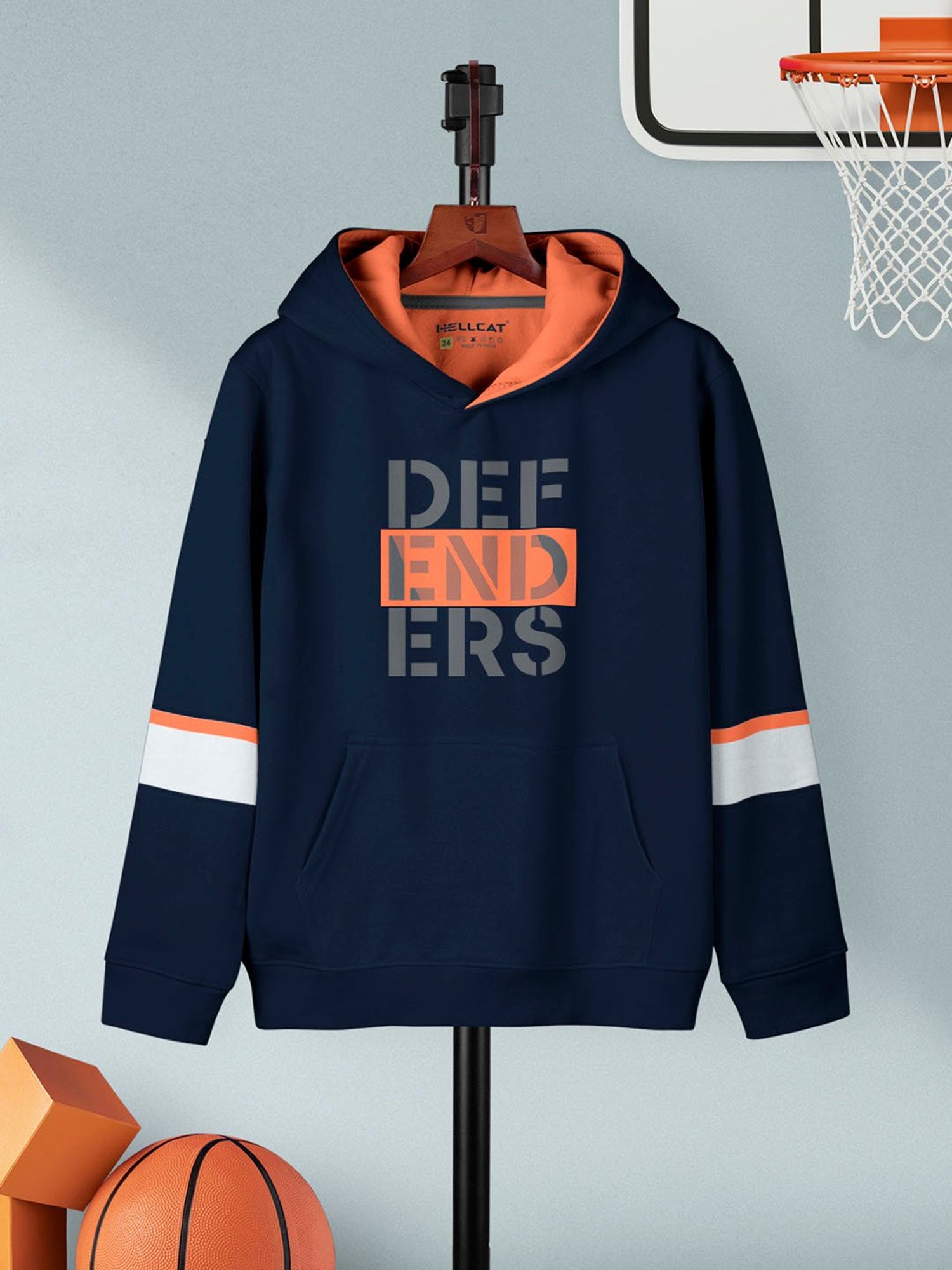 HELLCAT Kids Navy Graphic Print Full Sleeves Sweatshirt