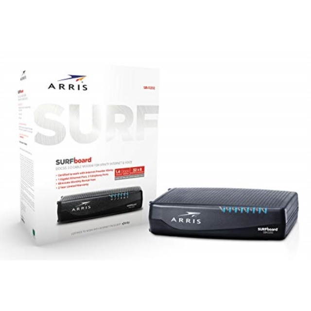 ARRIS Surfboard (32x8) Docsis 3.0 Cable Modem for Xfinity Internet & Voice (Model SBV3202)