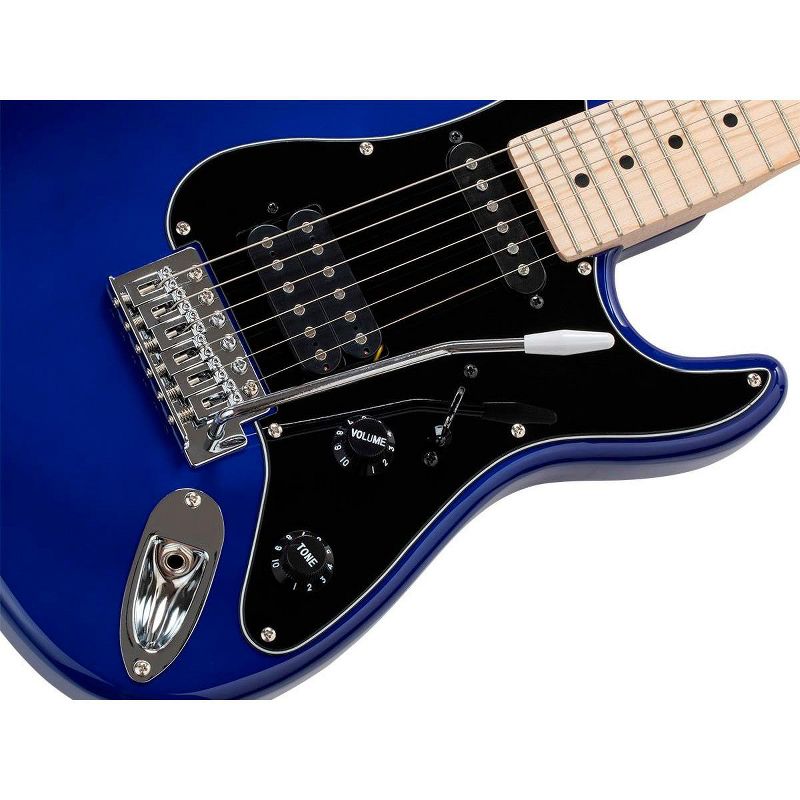 Monoprice Indio Mini Cali Electric Guitar - Blue, With Gig Bag