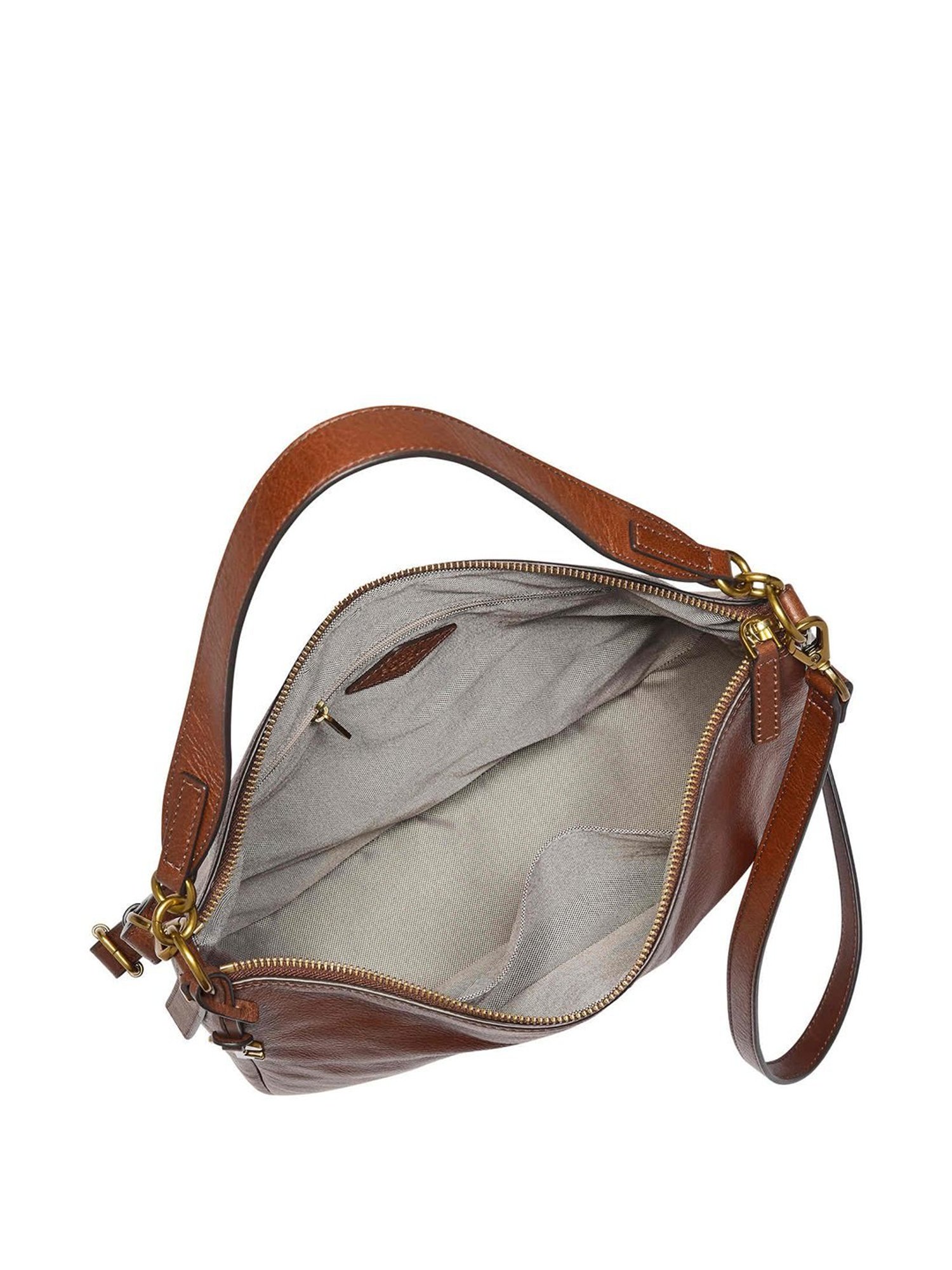 Fossil Jolie Brown Solid Medium Hobo Handbag