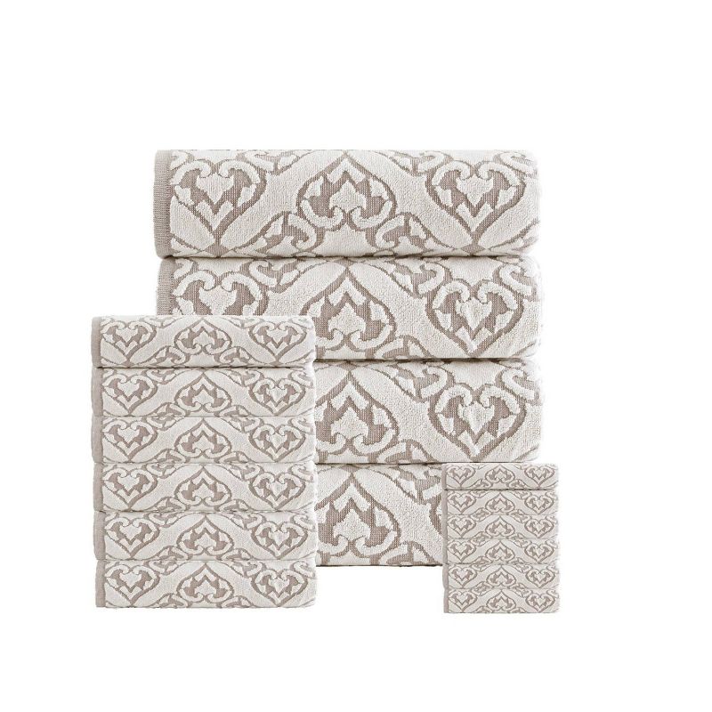 16pc Gonzales Turkish Cotton Bath Towel Set Beige - Enchante Home