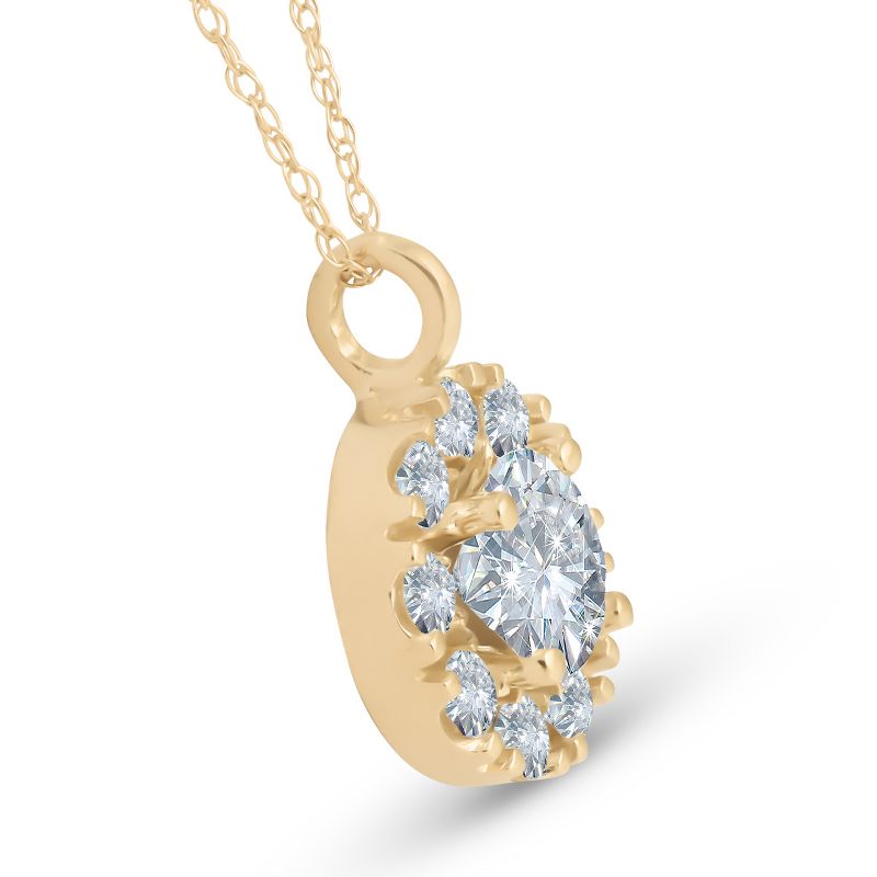 Pompeii3 14K Yellow Gold 1 1/4Ct Lab Created Diamond Pendant Necklace IGI Certified (GH/SI)