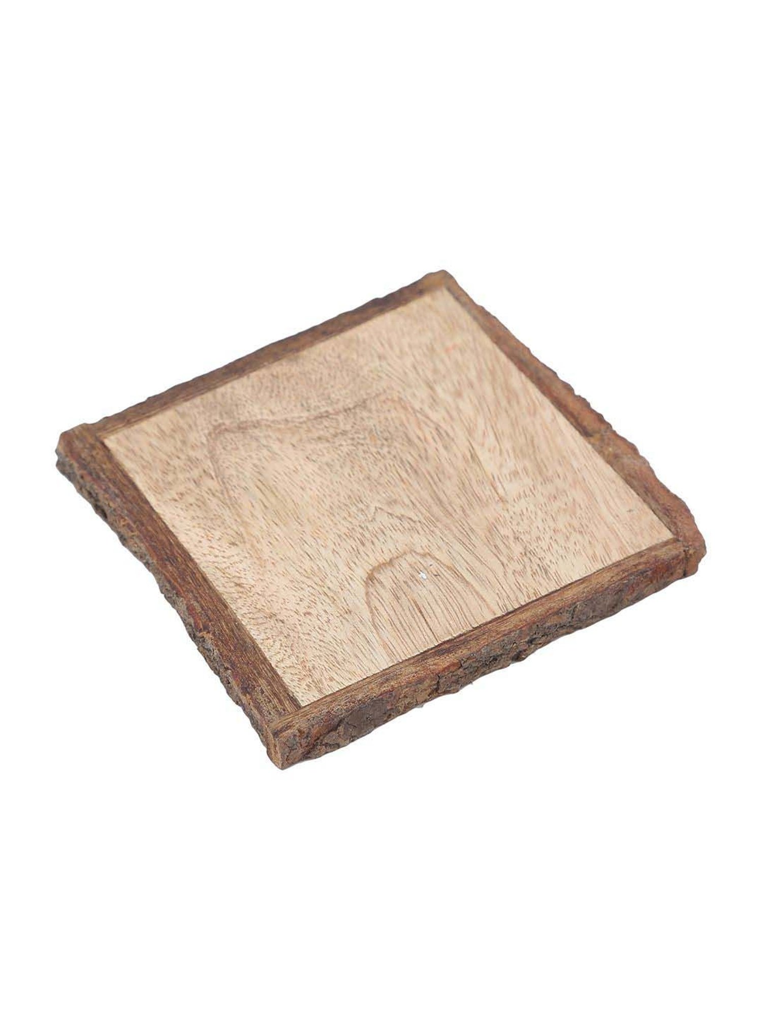 Aapno Rajasthan Brown Wood Square Coaster - Set of 4