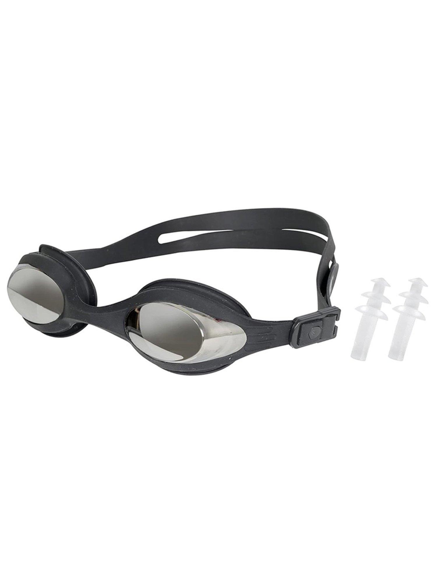 Viva Swimming Focus One Piece Mirror Goggle with Double Silicone Strap (Black)