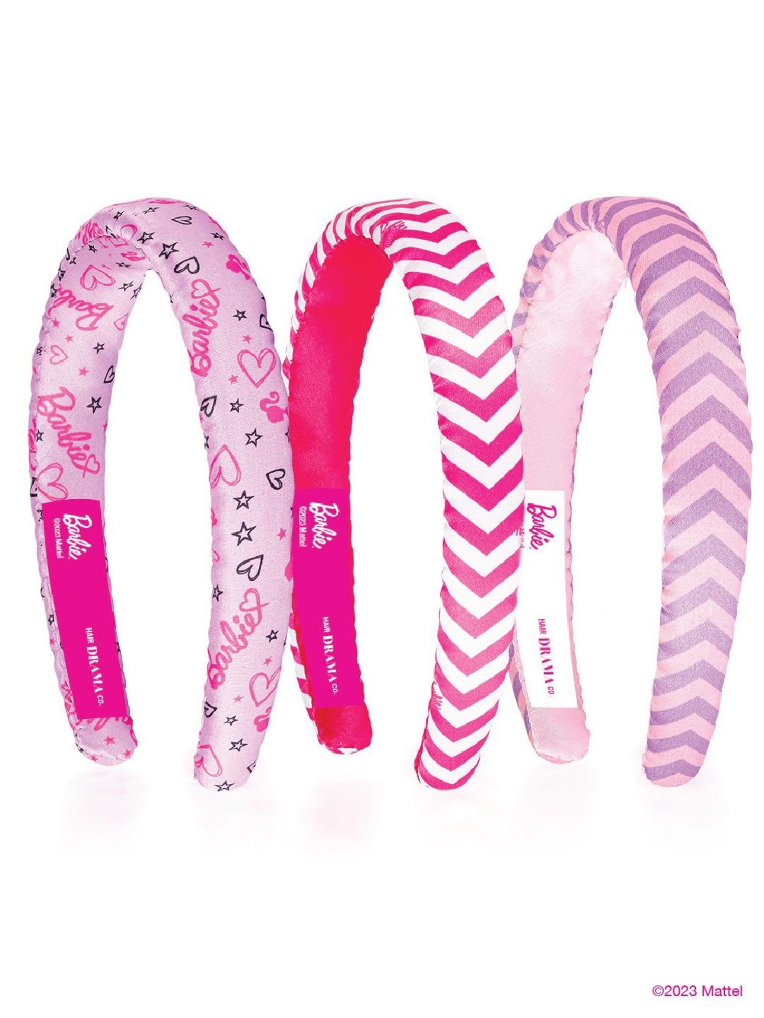 Hair Drama Company Barbie Multicolor Printed Hair Band - Set of 3
