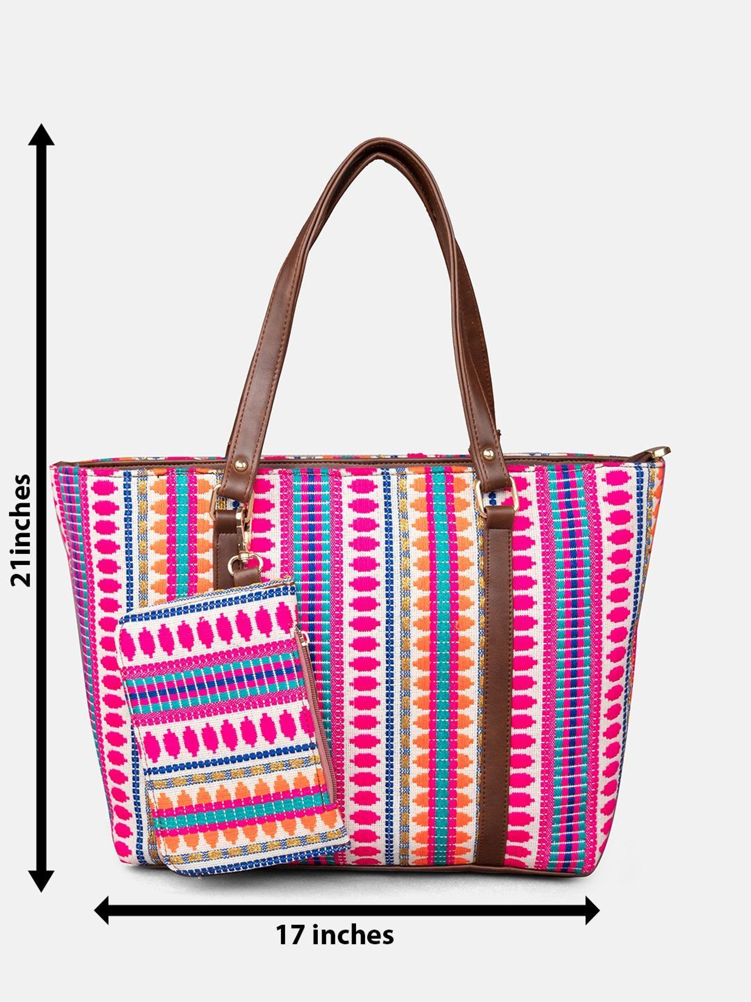 Gaurapakhi Multicolor Printed Large Tote Bag