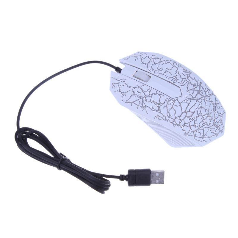 Wired USB Port 2400DPI 3 Keys Optical Colorful Backlight Home Office Gaming Mouse Computer PC Laptop Mouse Gamer Mice