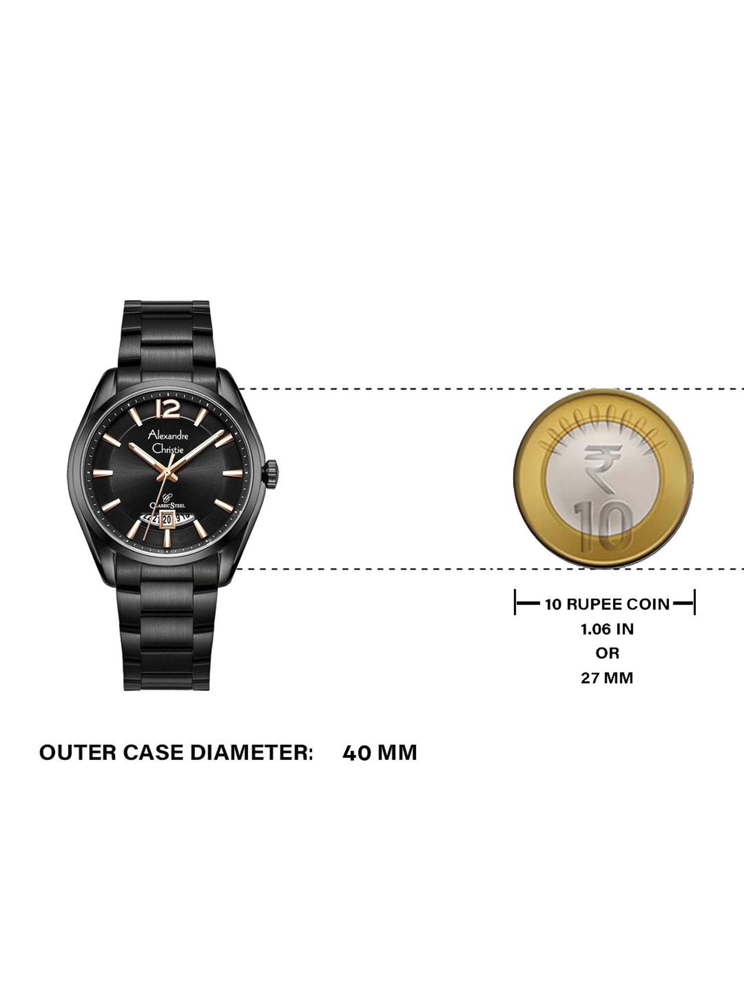 ALEXANDRE CHRISTIE 8679MDLDIPBARG AC Collection Classic Analog Couple Watch