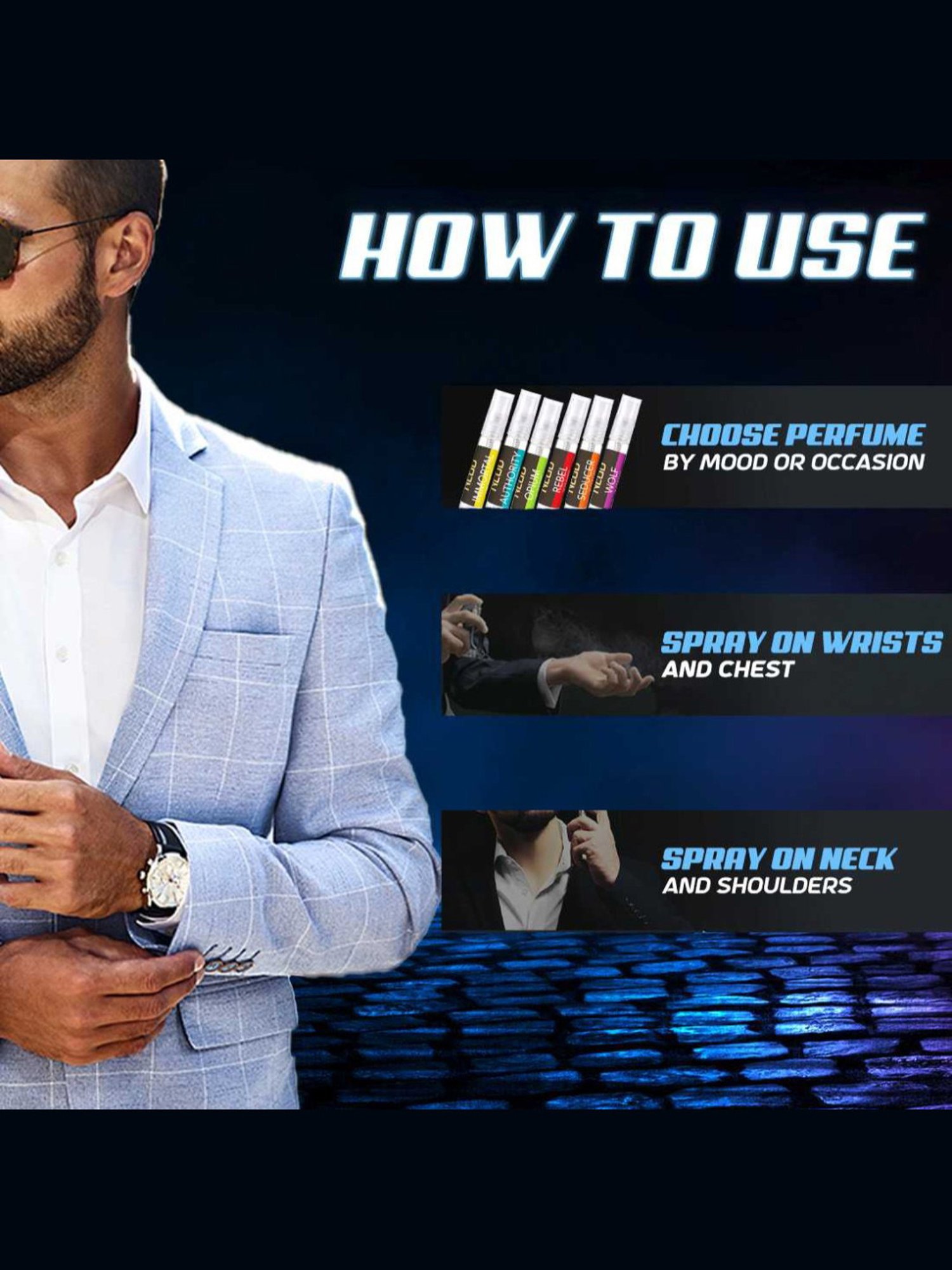 NEUD Luxury Perfumes for Men - 6 Vials x 10 ml Each (Pack of 2)