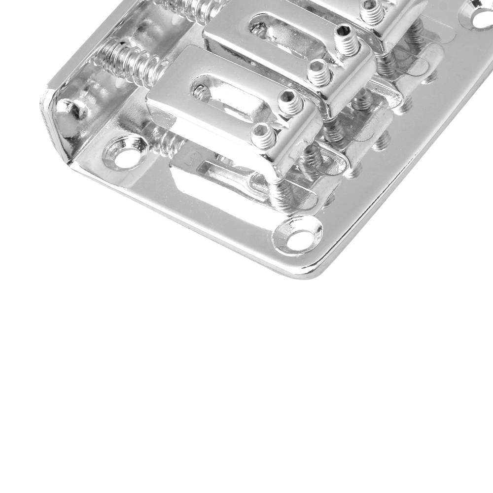 BQLZR 5 x Silver Zinc Alloy Cigar Box Electric Guitar 3 String Bridge with Screws