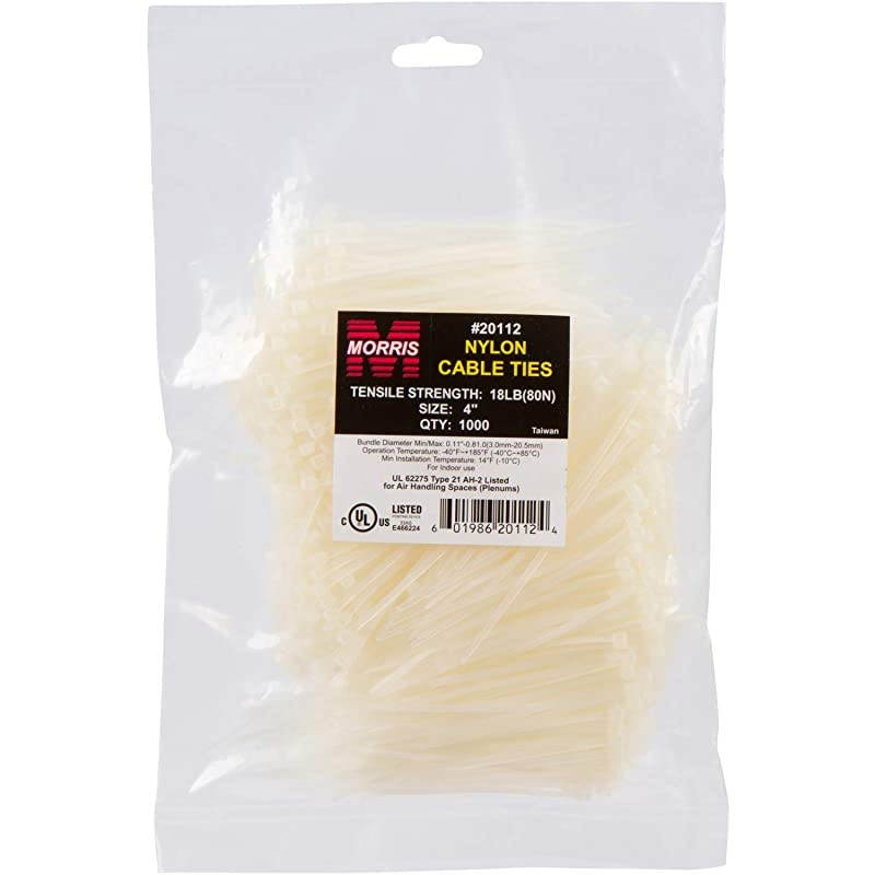 Nylon Cable Zip Ties 1134 Inch Length Heavy Duty 40Pound Tensile Strength Cable Organization Applications UR Recognized UL Approved Pack of 1000
